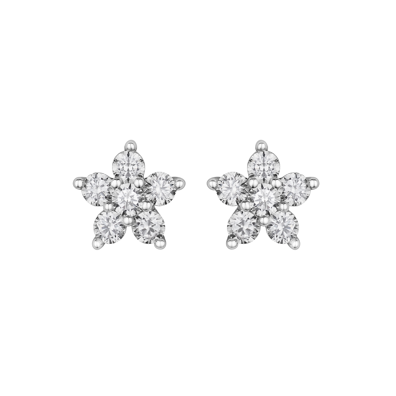 Silver Earrings By CS-DB Vintage Flowers Garland Clear Round Cubic Zirconia Stud Earrings For Womens 